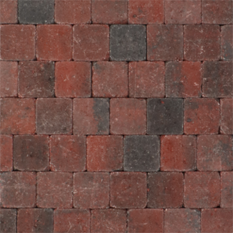 Tambour 10x10x6 cm Rood-zwart - paviment.nl