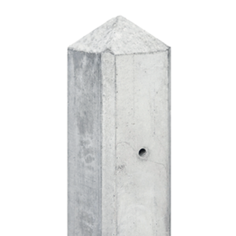 Betonnen hoekpaal met diamantkop 280x10x10 cm sponning 27 cm Wit/grijs - paviment.nl