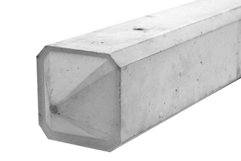 Lichtgewicht betonnen tussenpaal met diamantkop 280x10x10 cm Wit/grijs - paviment.nl