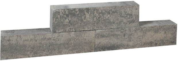 Forto Walling 60x10x10cm grijs/zwart