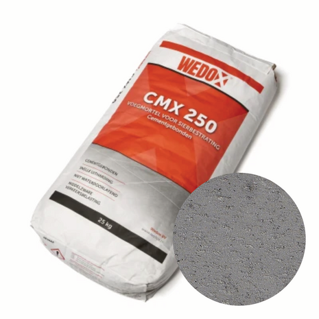 Wedox CMX 250 Cementgebonden voegmortel Donkergrijs 25 kg l Paviment