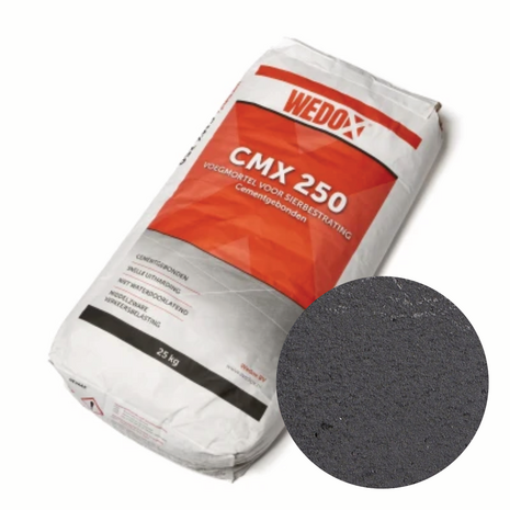 Wedox CMX 250 Cementgebonden voegmortel Antraciet 25 kg l Paviment