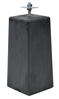 Betonpoer met verstelbare steun 22,5x22,5x50 cm Antraciet, draadeind M20 - paviment.nl