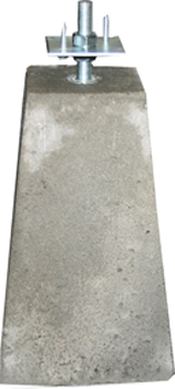 Betonpoer met verstelbare steun 15x15/24x24x40 cm Grijs, draadeind M20 - paviment.nl