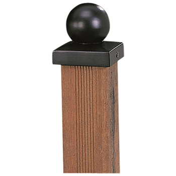 Paalkap bol 9,1x9,1 cm Zwart - Paviment.nl