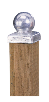 Paalkap bol 7,1x7,1 cm Zink - Paviment.nl