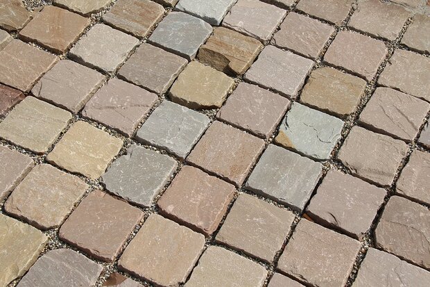 TB Greskei 14x14x5/7cm Tavel beige/bruin/grijs sfeer