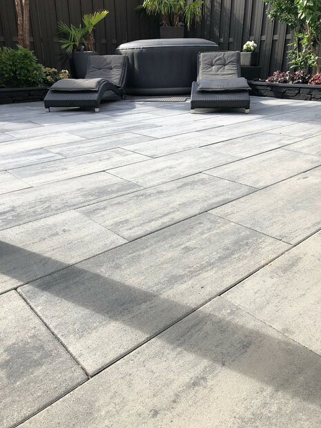 Patio square 40x80x5 cm nero/grey sfeer 