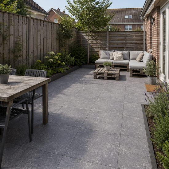 Accent terrastegel 60x60x4 cm Zilvergrijs genuanceerd